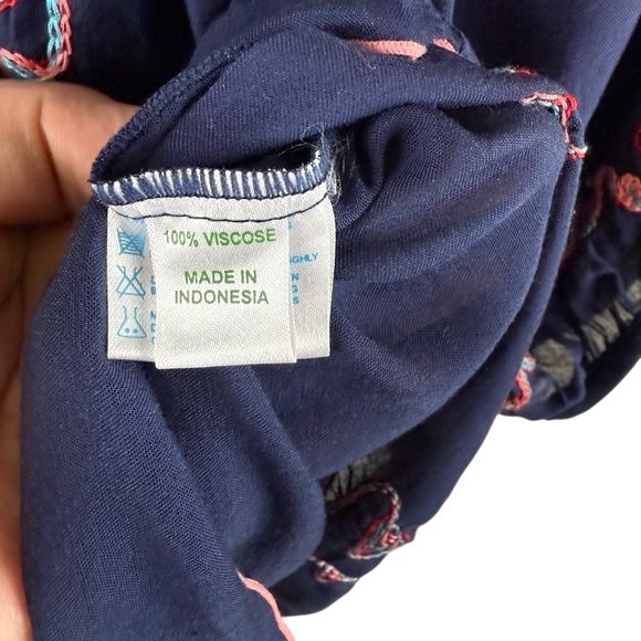 POUPETTE ST BARTH Blue & Pink Embroidered Blouse - Picture 4 of 8